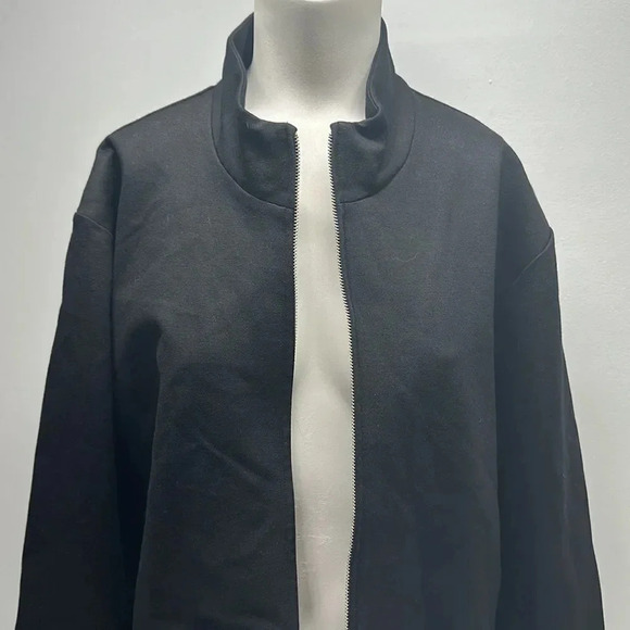 COS Coat Bomber Jacket Long Sleeve Pockets Full Zip Black Heavyweight Size XL - Picture 3 of 9